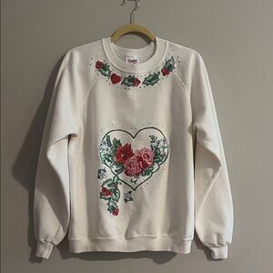 Vintage 1980’s Christmas Theme White Sweatshirt